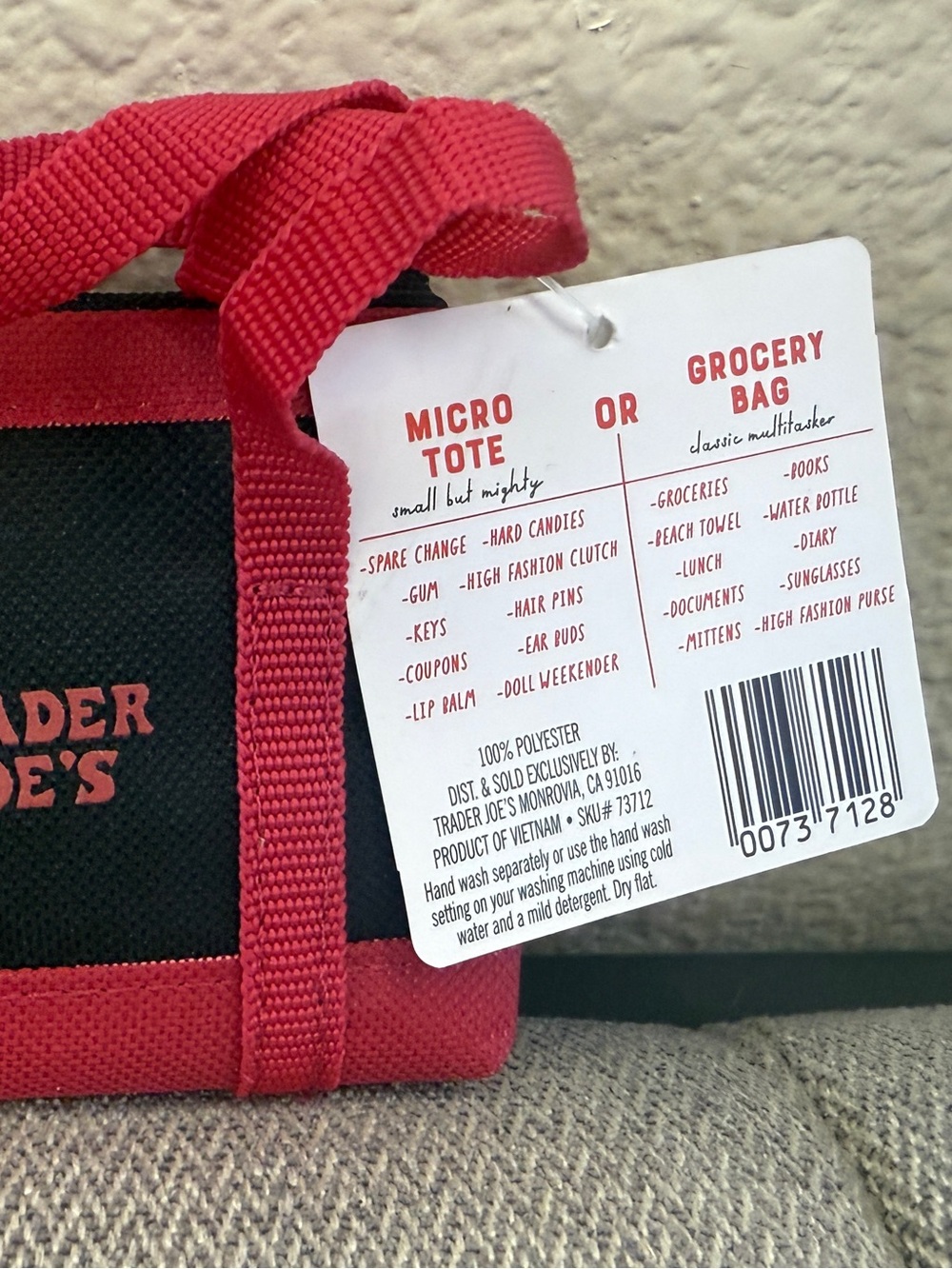 Trader Joe’s Micro Tote with Grocery Bag - Picture 8 of 11